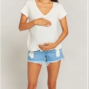SMYM Maternity Cabo Shorts in Tide